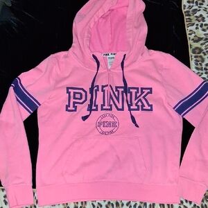 Victoria's Secret PINK Hoodie in Bright Pink with Navy Trim